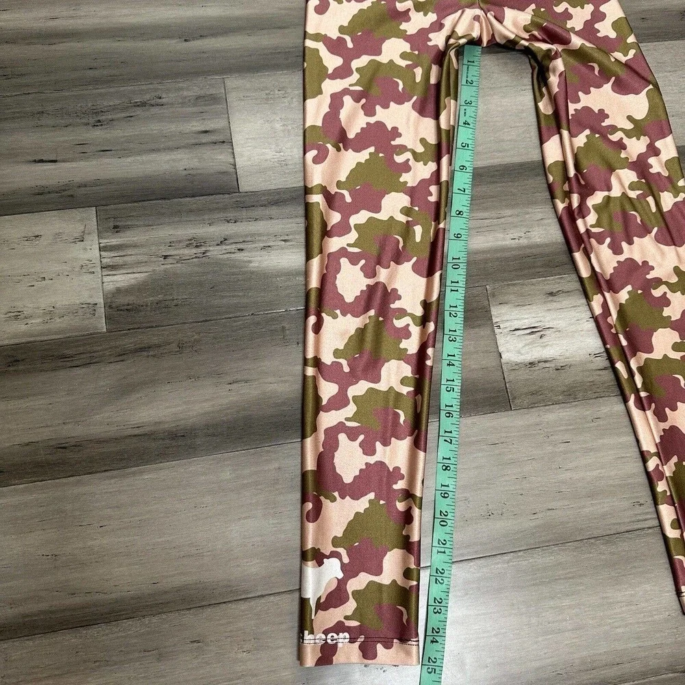 Goldsheep Camo Leggings Women's Athletic Pants Burgundy Green Size S - Picture 7 of 10